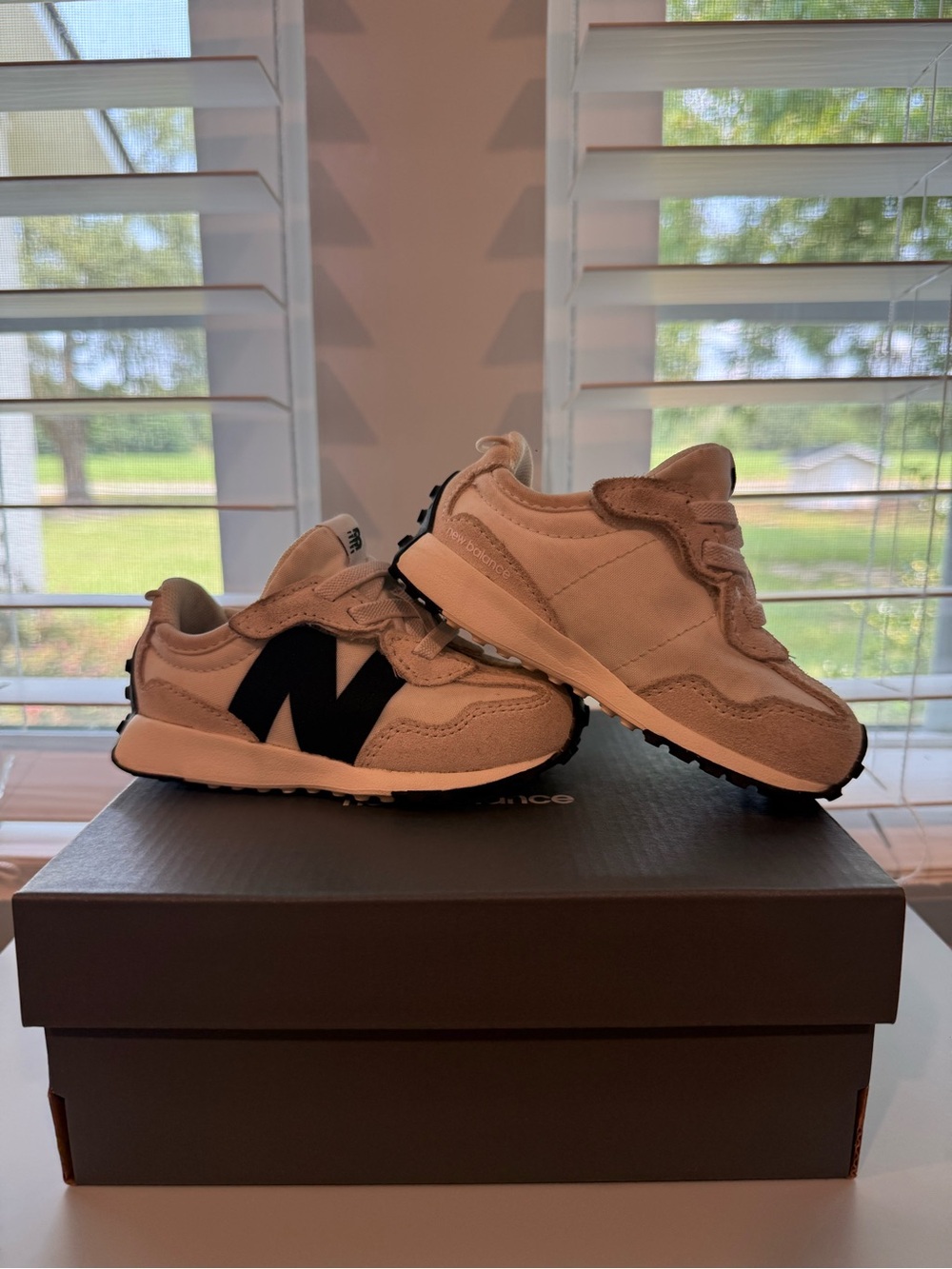 New Balance Kids' Beige Suede & Mesh Sneakers